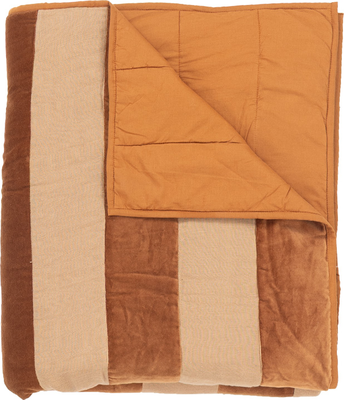 terracotta Striped Bedspread 220x240cm